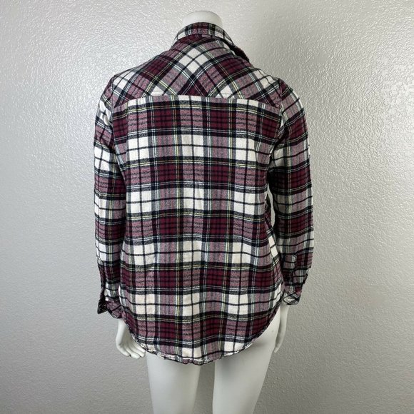 Forever 21 Women's Jacket Plaid Button Up Sherpa - Picture 4 of 5